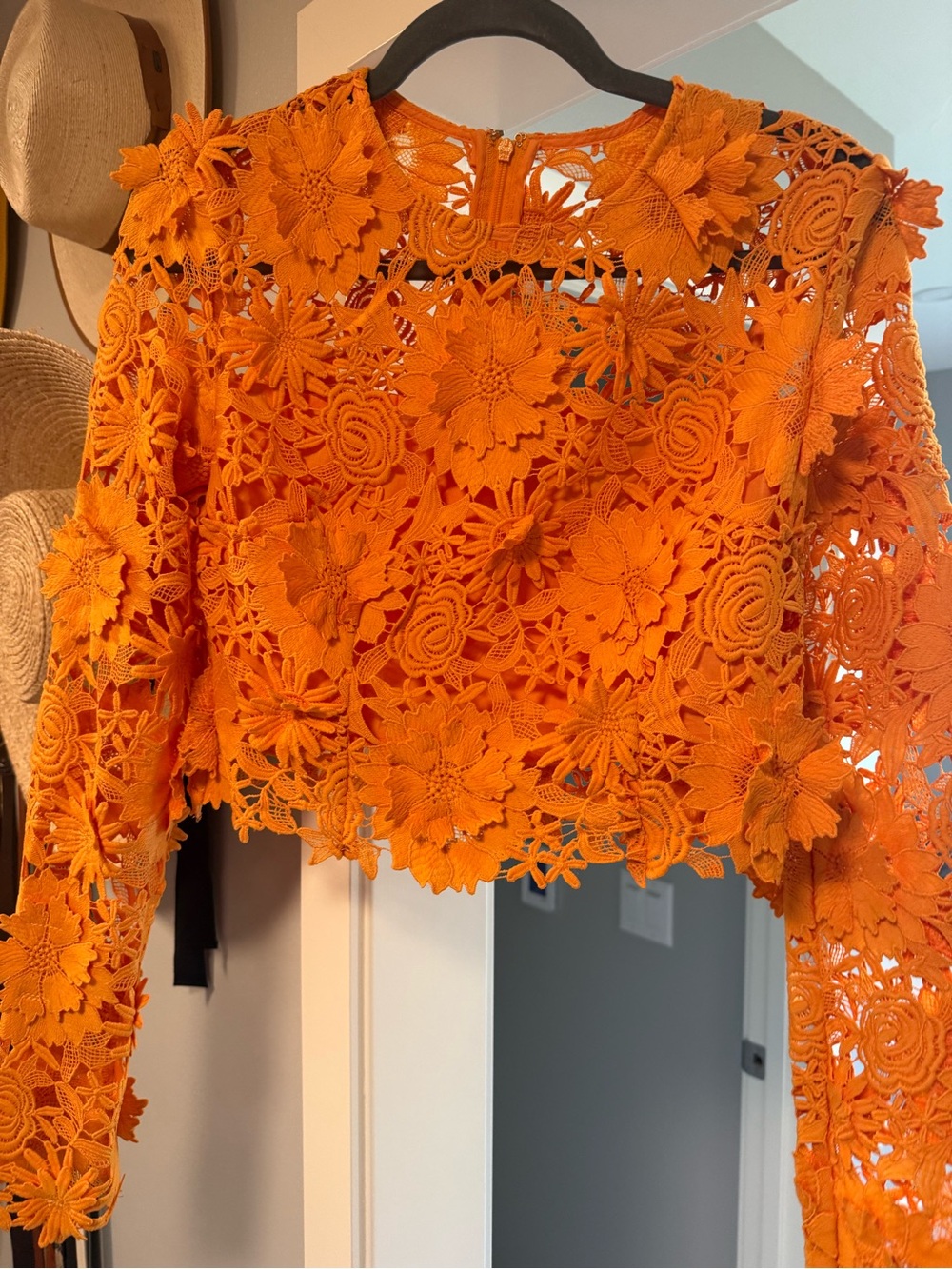 Vici Orange Floral Lace Two-Piece Mini Skirt Set - Picture 3 of 3